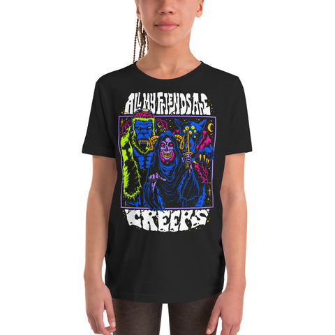 All My Friends Are Creeps Youth Short Sleeve T-Shirt