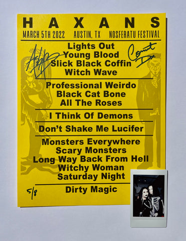 The Haxans - Austin Texas Set List